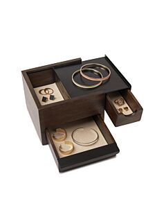 Umbra Stowit Jewellery Box Mini Black/Walnut